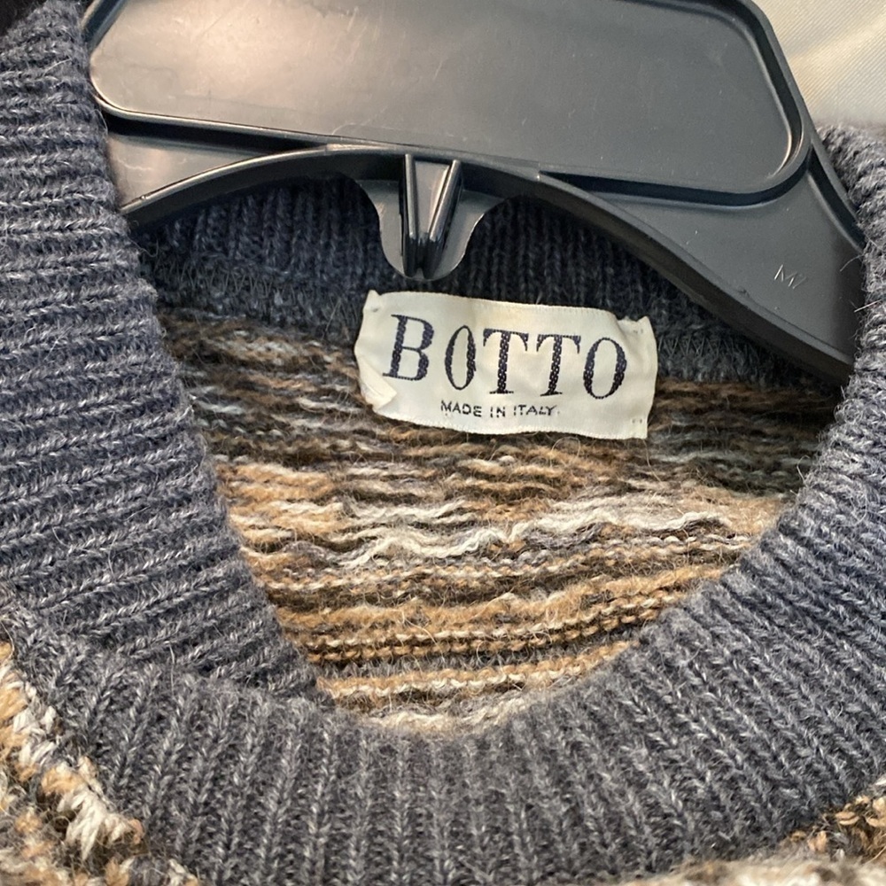 BOTTO Italian wool alpaca blend multi color long sleeve sweater XL - Picture 13 of 15